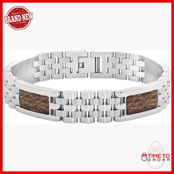 Other - Men's 8.5 Inch Stainless Steel Camo Inlay Jubilee Bracelet